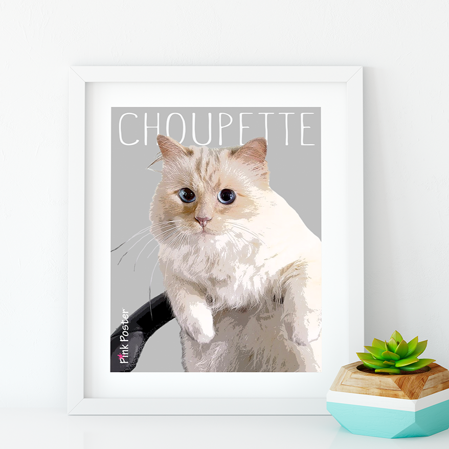 Happy Cute Cat Face Pet Anime Cat Lover Poster for Sale by