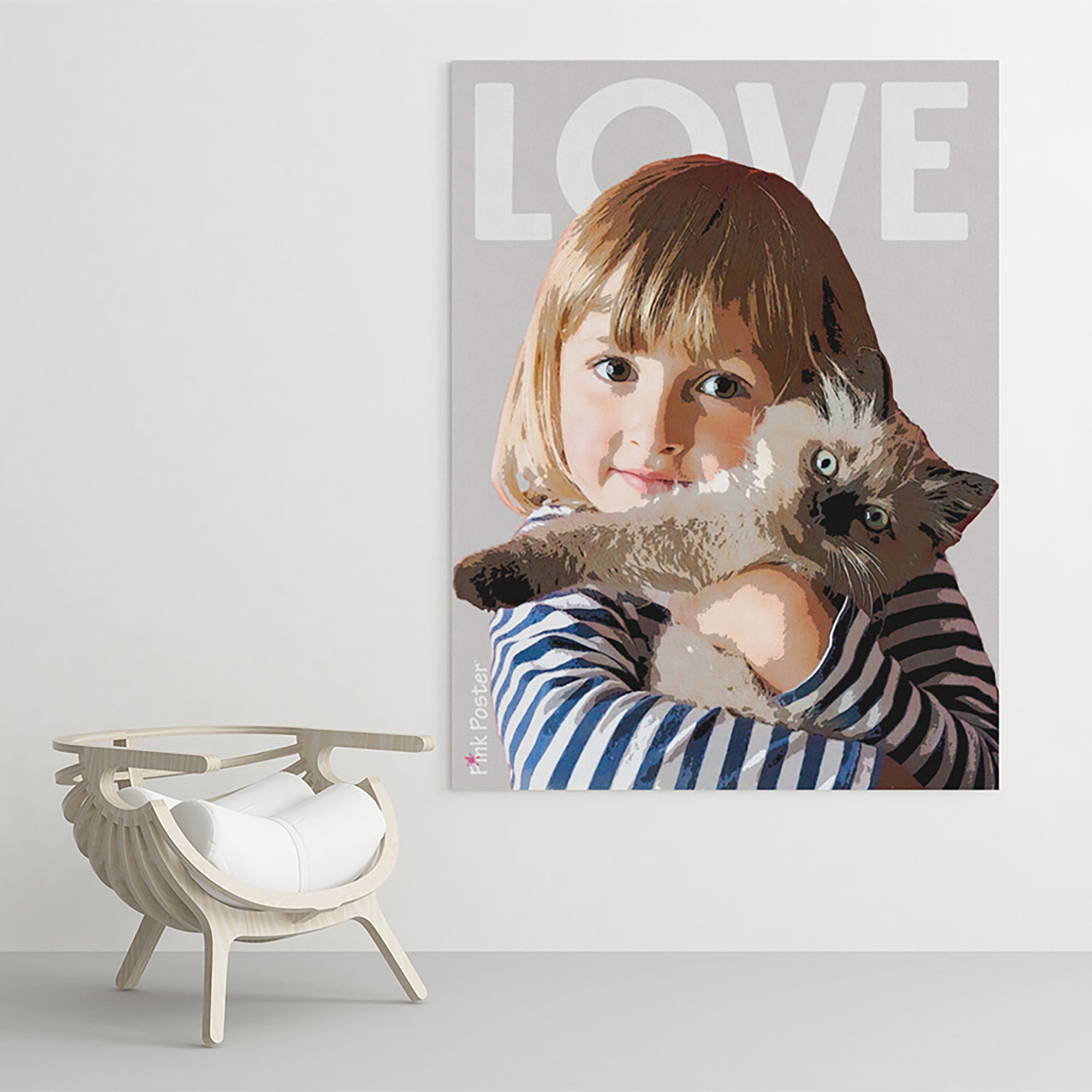 Happy Cute Cat Face Pet Anime Cat Lover Poster for Sale by